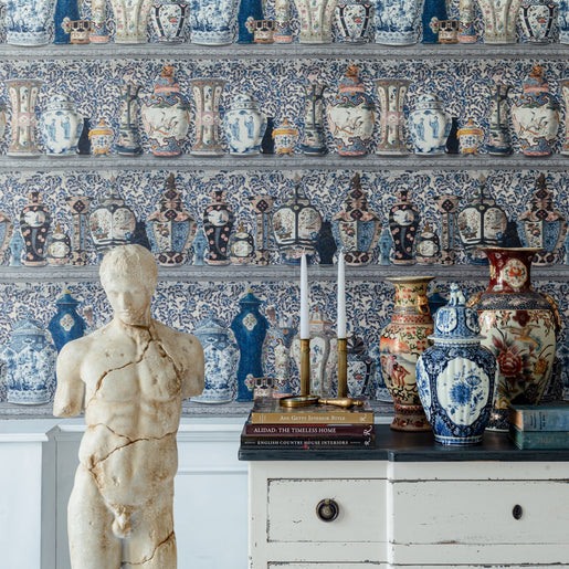 MindTheGap Ceramic Wonders Indigo Wallpaper