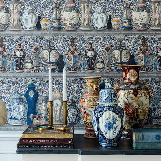MindTheGap Ceramic Wonders Indigo Wallpaper