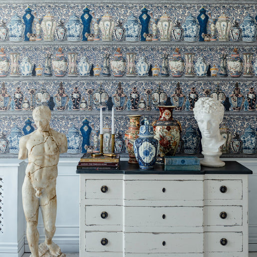 MindTheGap Ceramic Wonders Indigo Wallpaper
