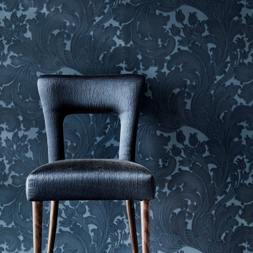 Papel de Parede Little Greene Tulip - Blue Black