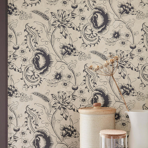 Papel de Parede Little Greene Woodblock Mono - Knightsbridge