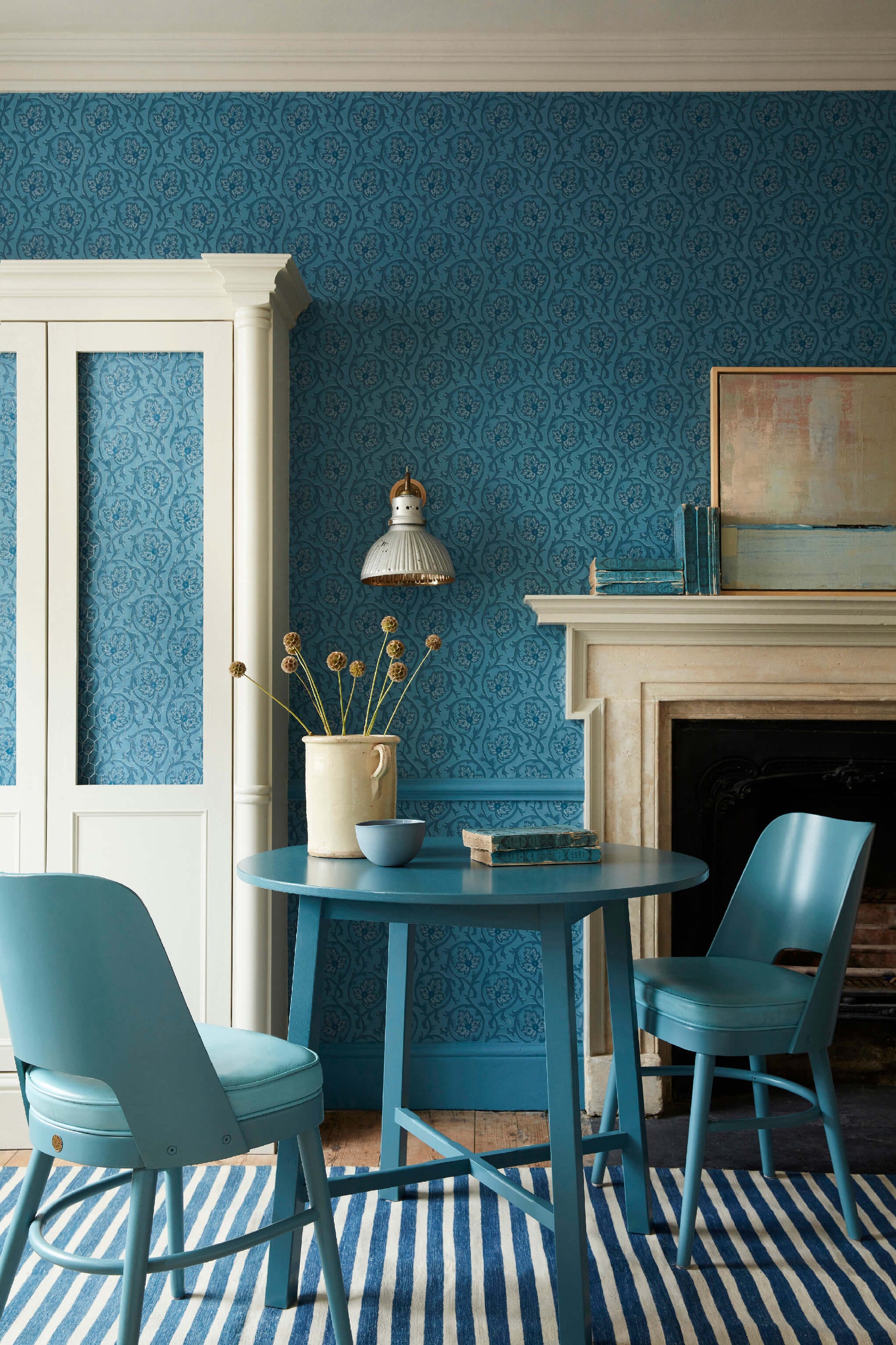 Papel de Parede Little Greene Hoja - Air Force Blue