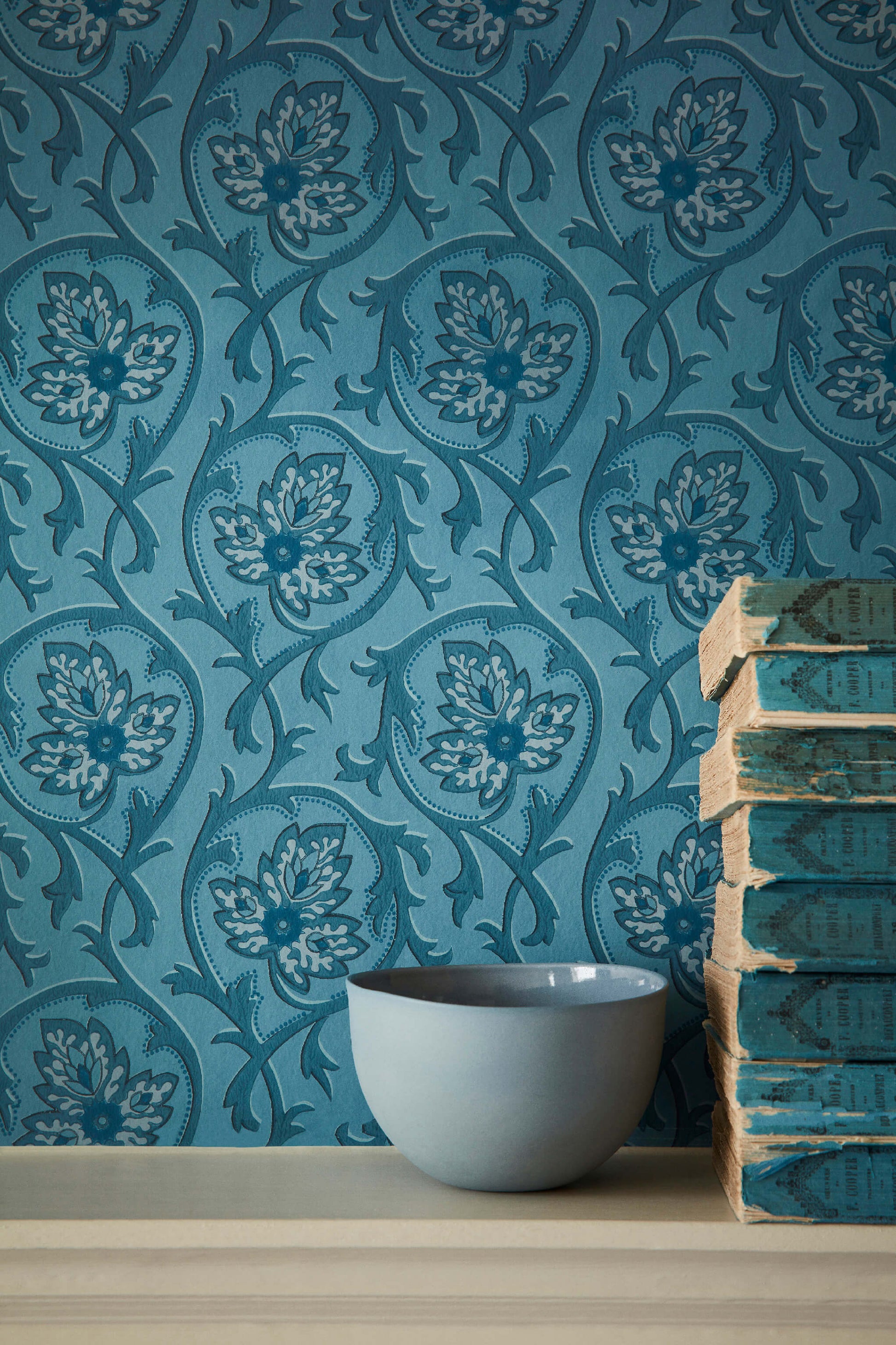 Papel de Parede Little Greene Hoja - Air Force Blue