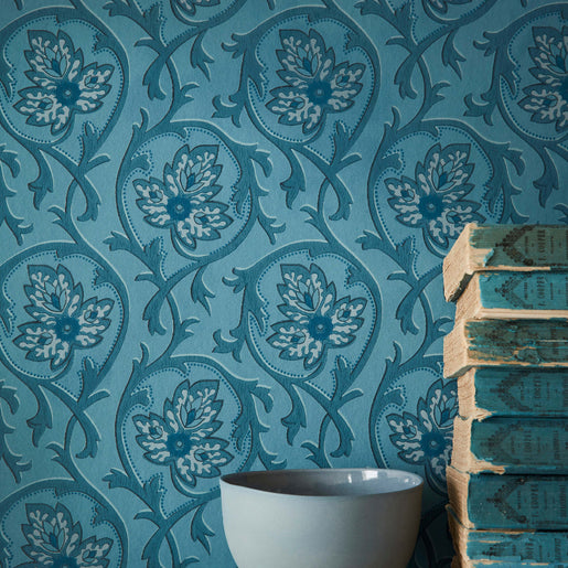 Papel de Parede Little Greene Hoja - Air Force Blue