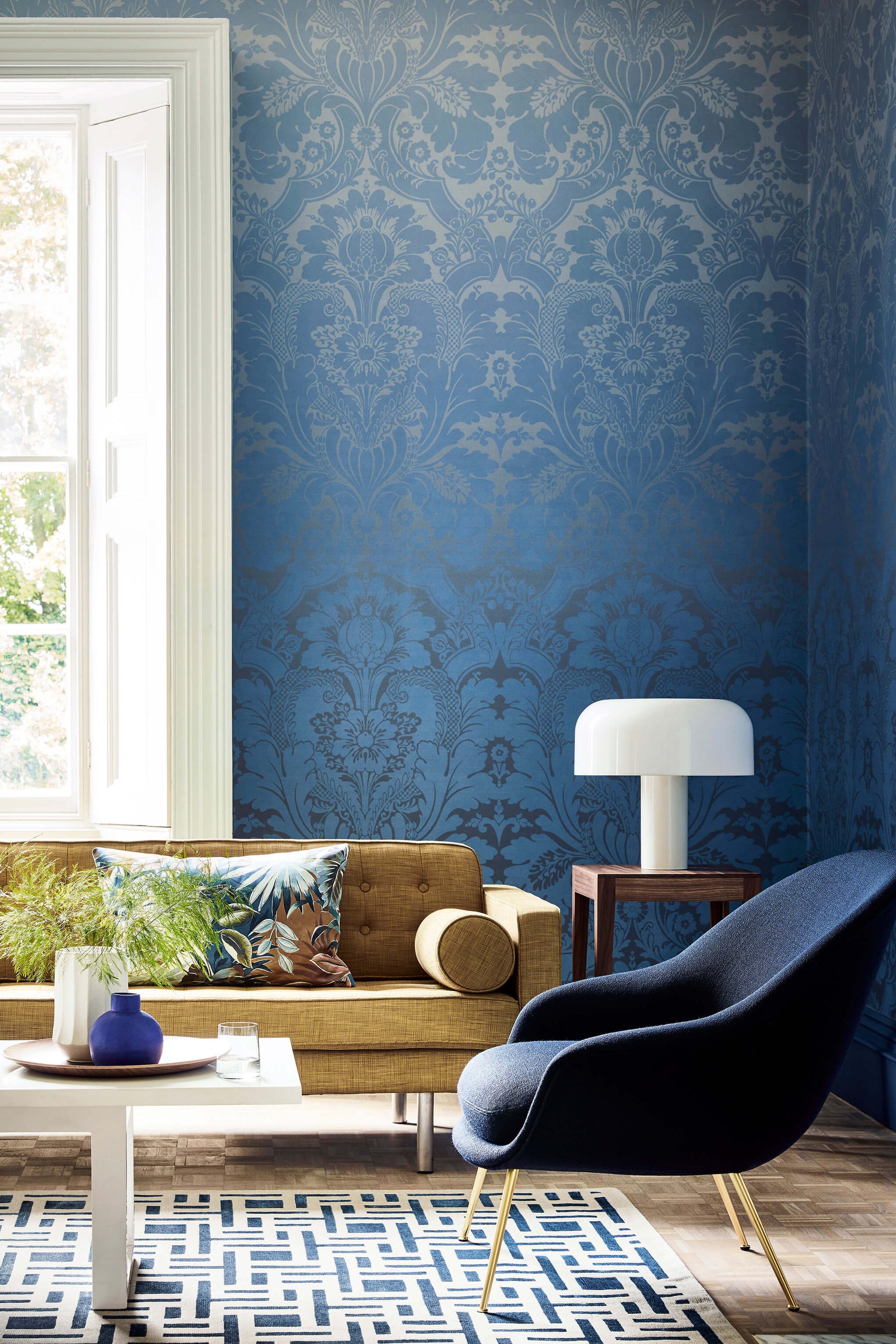 Papel de Parede Little Greene St James's Park - Cobalt Fade