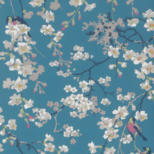 Papel de Parede Little Greene Massingberd Blossom - Deep Blue