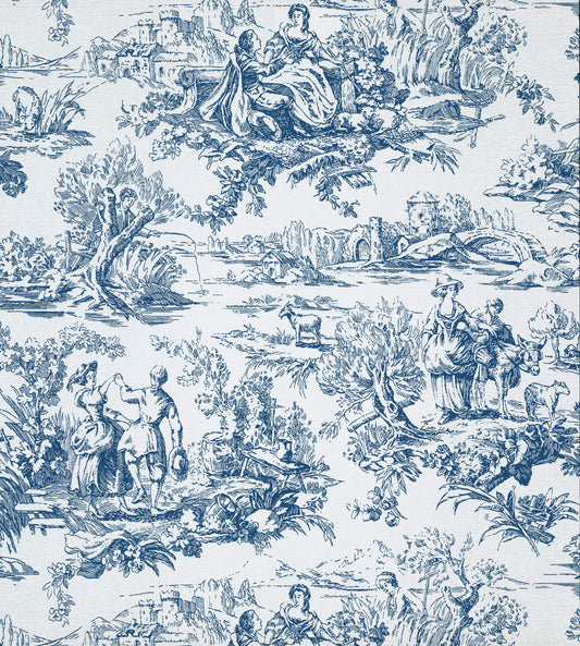 Little Greene Lovers' Toile Wallpaper - Mazarine