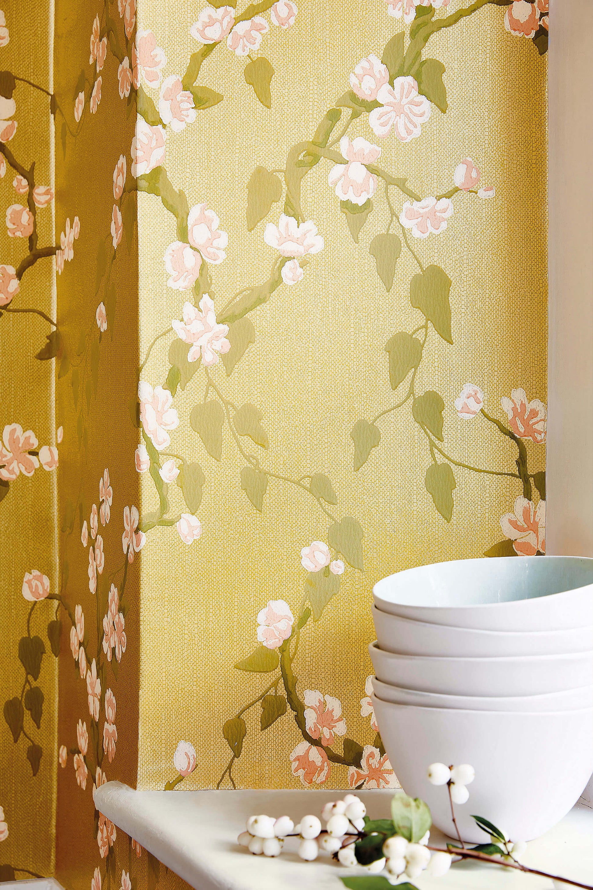 Papel de Parede Little Greene Sakura - Yellow Lustre