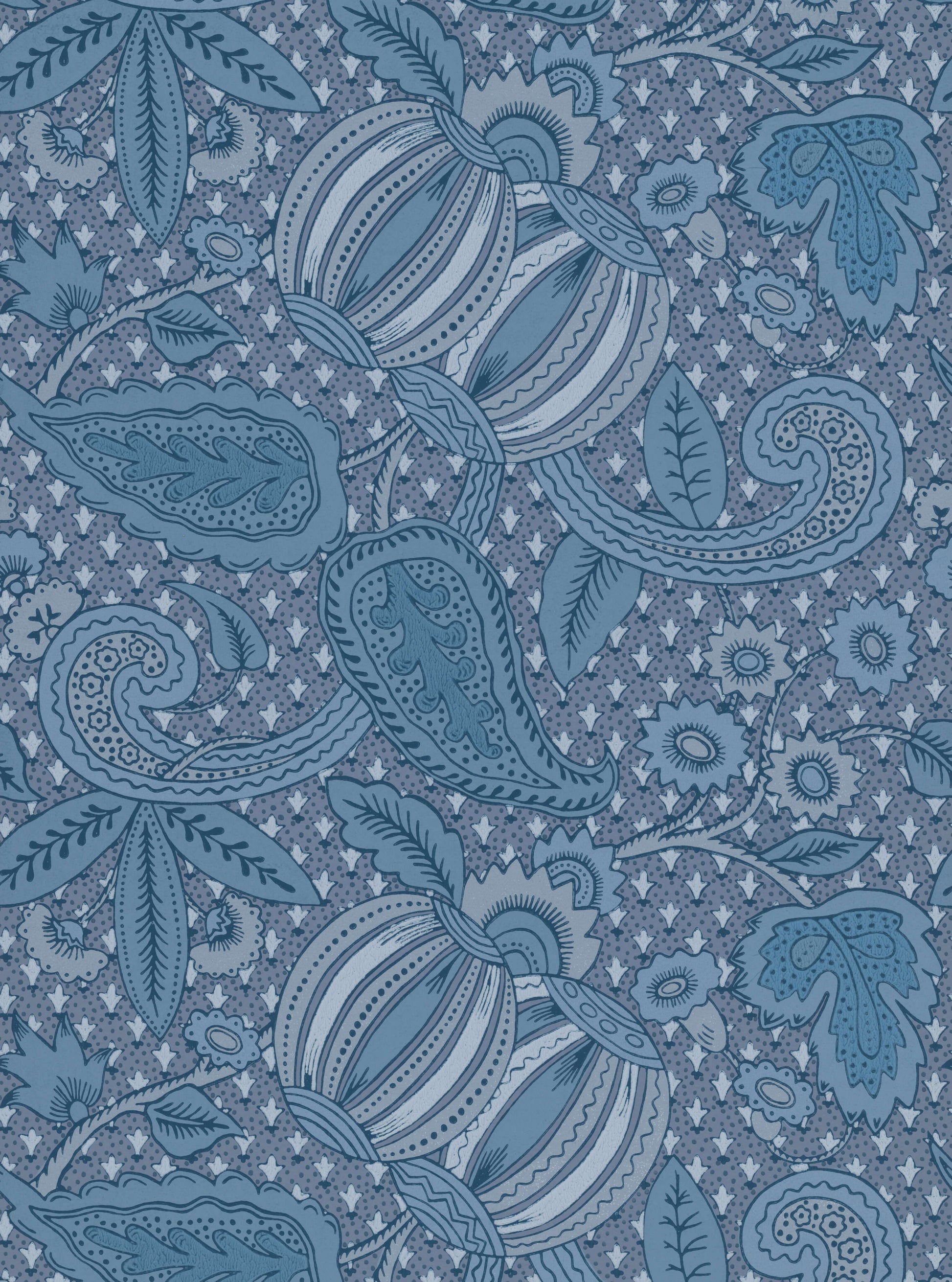 Papel de Parede Little Greene Pomegranate - Blue Scale