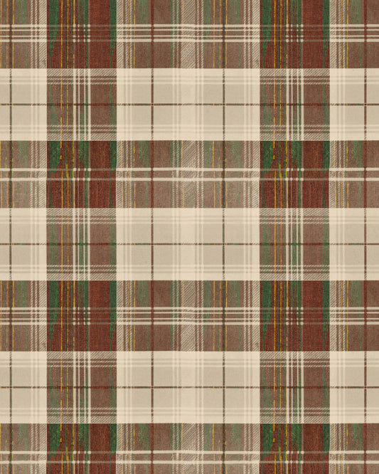 Papel De Parede MindTheGap Countryside Plaid Leather