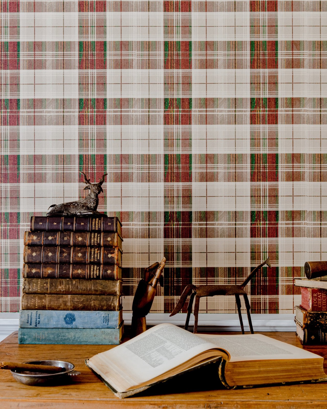 Papel De Parede MindTheGap Countryside Plaid Leather