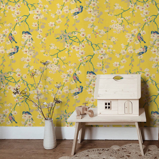 Little Greene Massingberd Blossom Wallpaper - Yellow