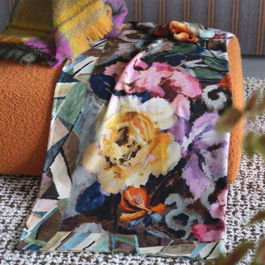 Manta Designers Guild Tapestry Flower Damson - Stoc Casa