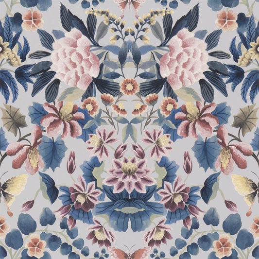 Papel de Parede Designers Guild Ikebana Damask Slate Blue - Stoc Casa