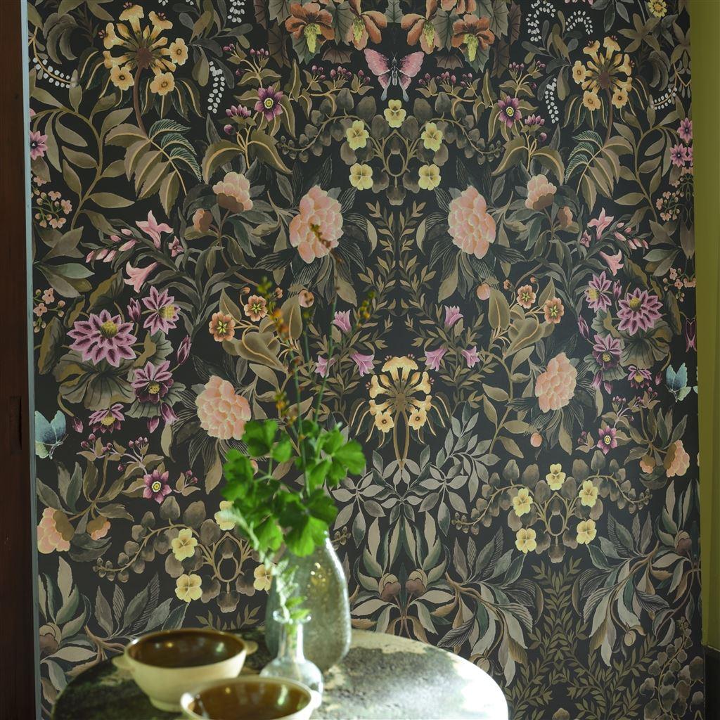 Papel de Parede Designers Guild Ikebana Grande Chocolate - Stoc Casa