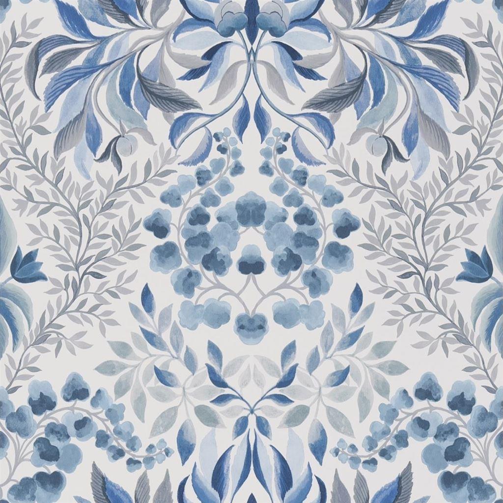 Papel de Parede Designers Guild Karakusa Cobalt - Stoc Casa