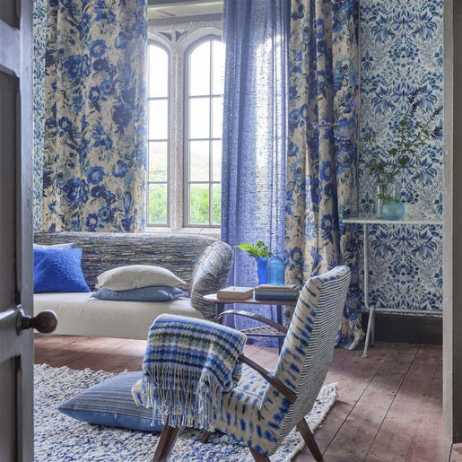 Papel de Parede Designers Guild Karakusa Cobalt - Stoc Casa