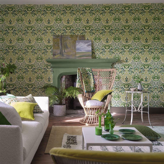 Papel de Parede Designers Guild Karakusa Emerald - Stoc Casa