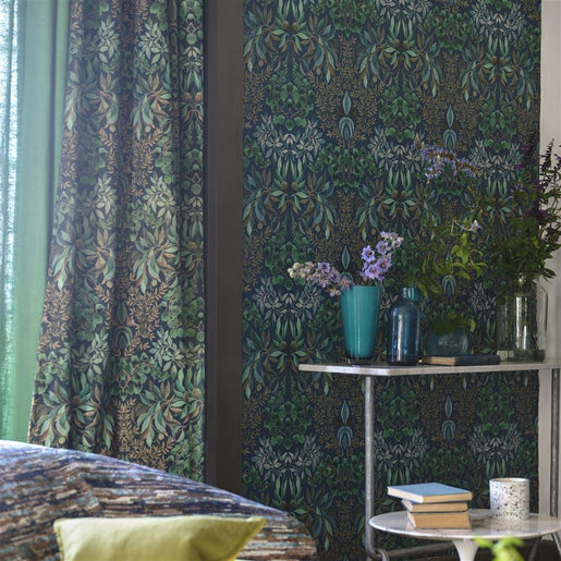 Papel de Parede Designers Guild Karakusa Midnight - Stoc Casa