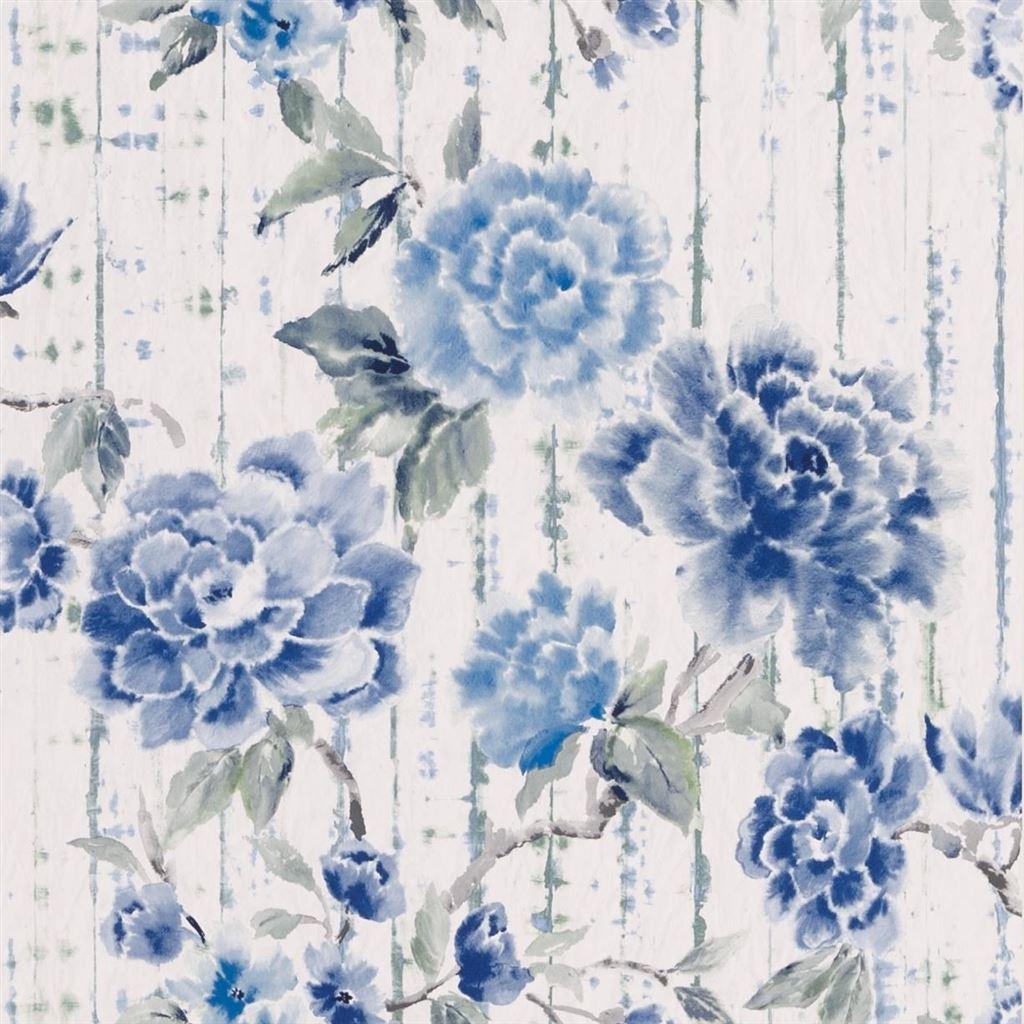 Papel de Parede Designers Guild Kyoto Flower Cobalt - Stoc Casa