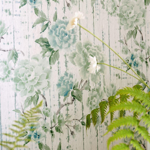 Papel de Parede Designers Guild Kyoto Flower Eau De Nil - Stoc Casa