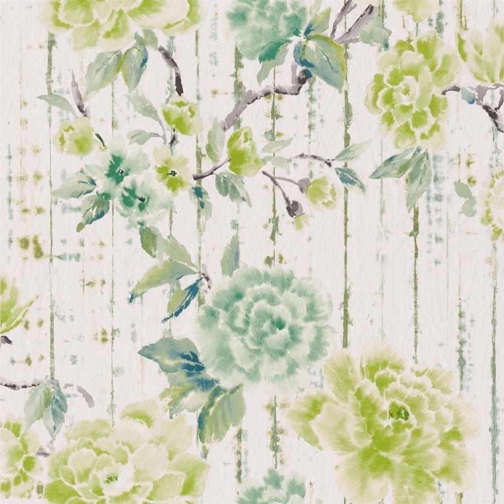 Papel de Parede Designers Guild Kyoto Flower Emerald - Stoc Casa