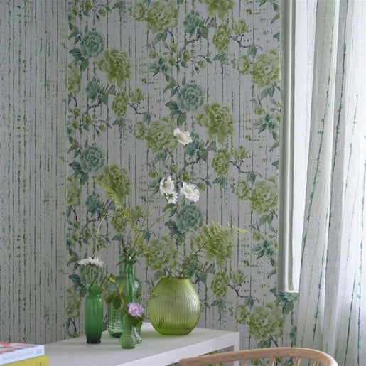 Papel de Parede Designers Guild Kyoto Flower Emerald - Stoc Casa