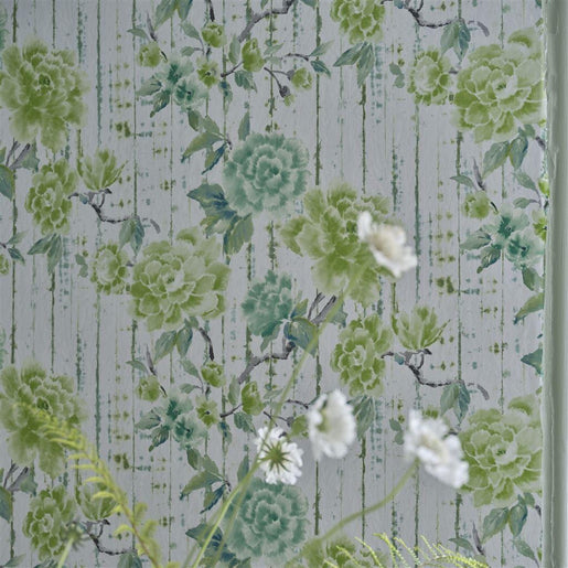 Papel de Parede Designers Guild Kyoto Flower Emerald - Stoc Casa